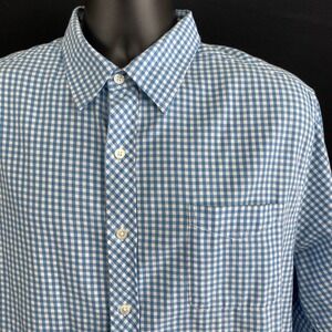 Margaritaville Button Up Mens Large Shirt Island Reserve Pompano Blue Check